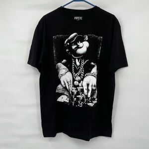 Popeye nwot black white chains money short sleeve tee